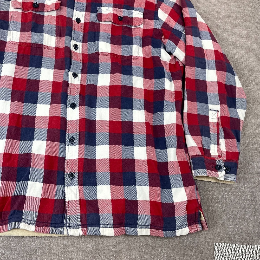 L.L. Bean Fleece-Lined Flannel Shirt Mens XL Multicolor Plaid Traditional Fit - Picture 8 of 15